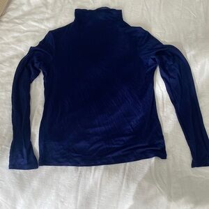 Vince Deep Cobalt Blue Sheer Long Sleeve Turtleneck and Camisole Size Medium
